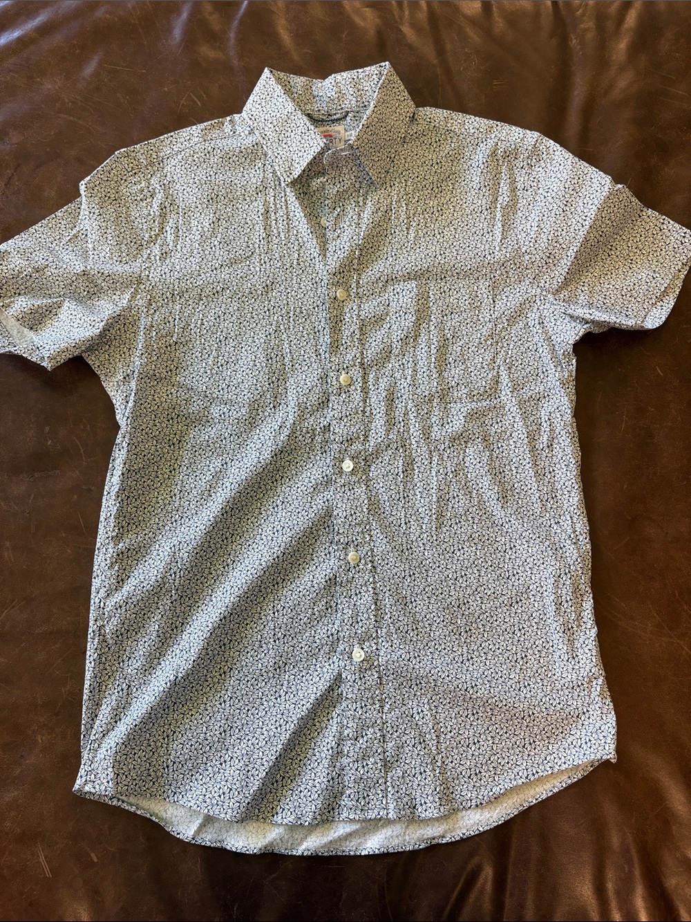 Men's Faherty Short-Sleeve Printed Button-Up Shirt - White/Blue